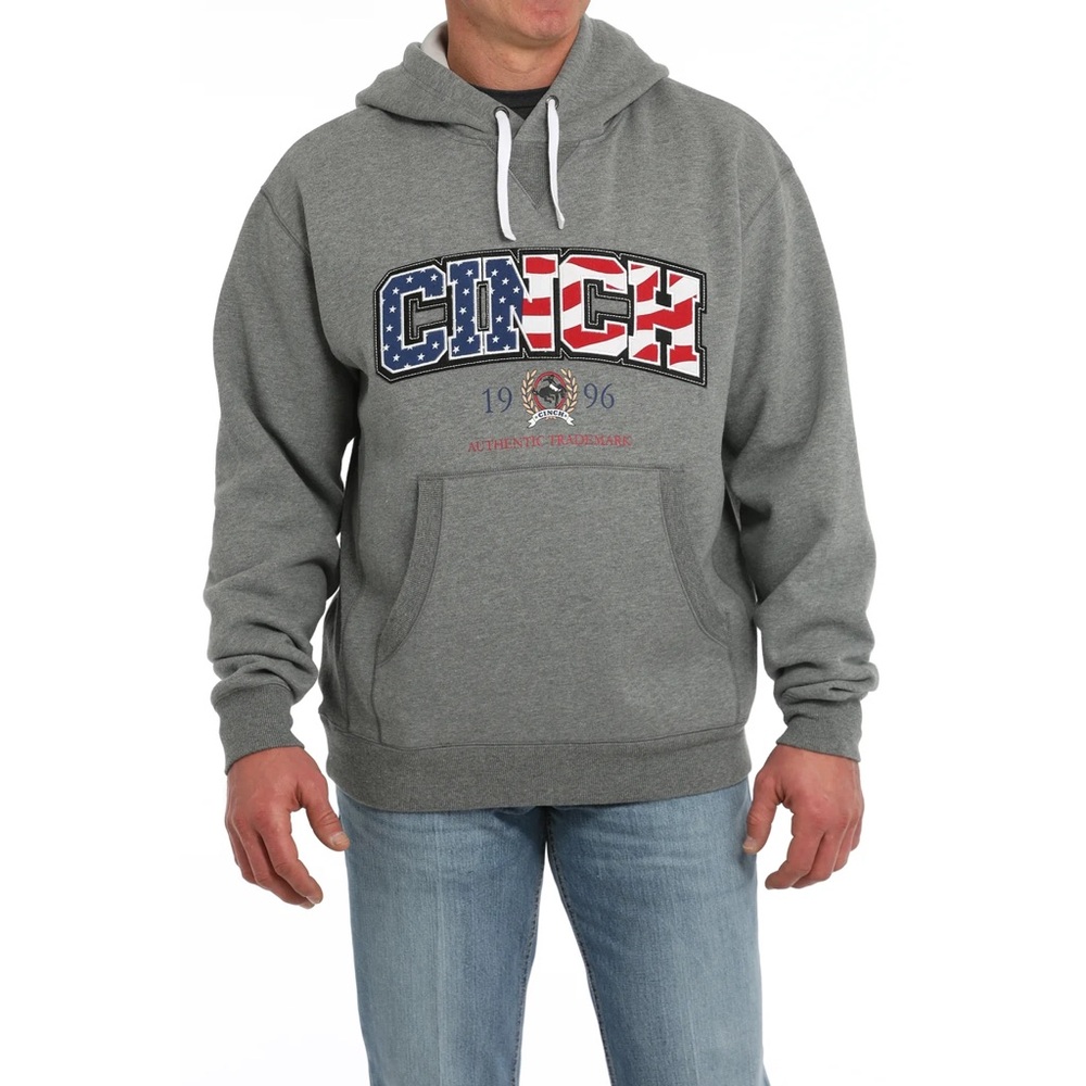 Cinch Patriotic Gray Hoodie for Men